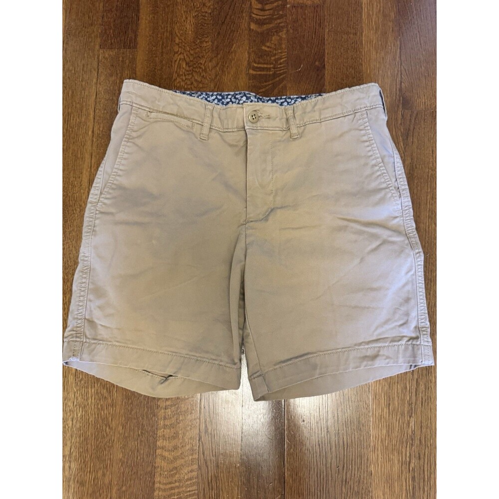 Cremieux Comfort Stretch Chino Shorts Mens Khaki Tan Flat Front Cotton W30